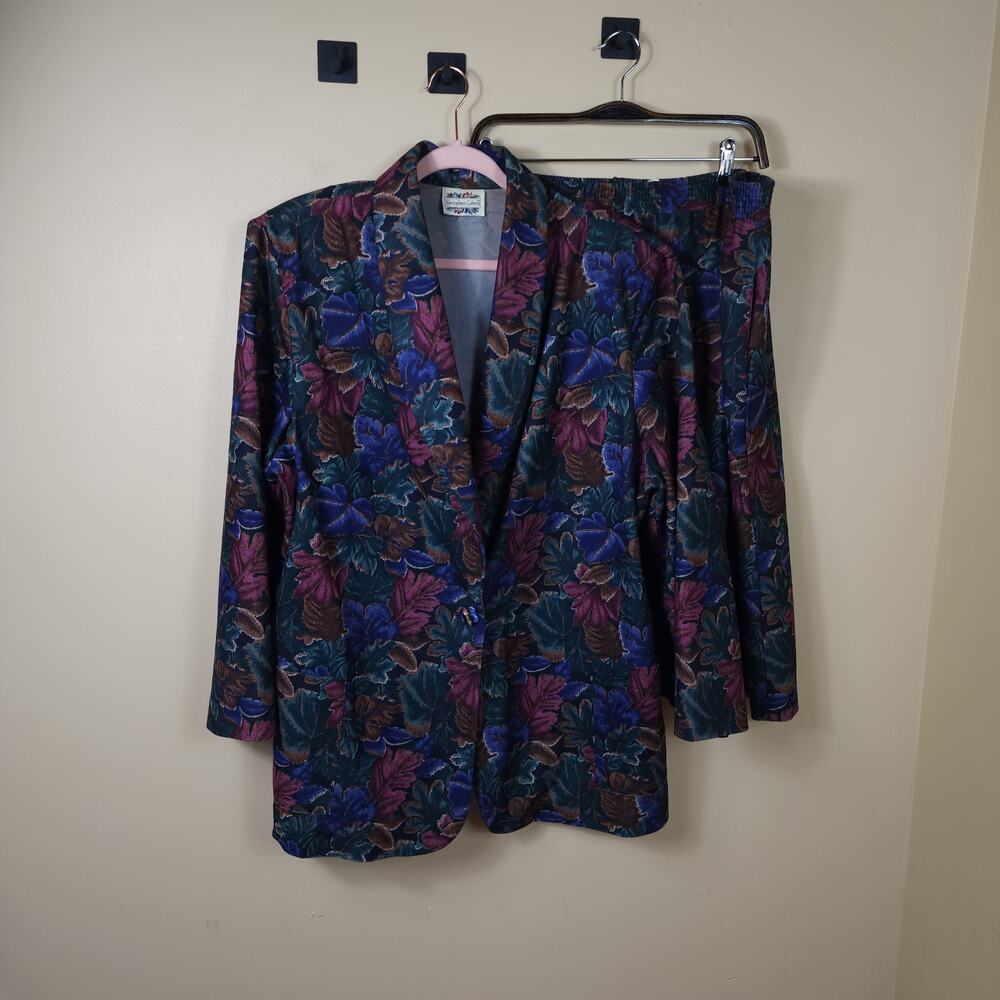 VINTAGE WENTWORTH LIGHTWEIGHT JACKET/BLAZER and SKIRT FLORAL Size 36